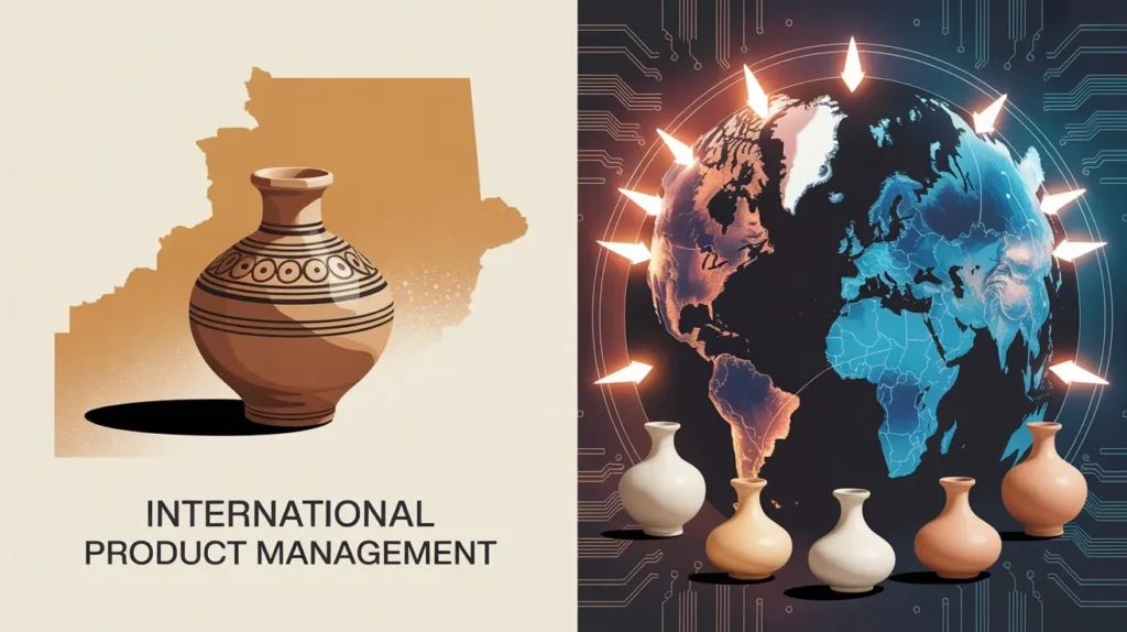 إدارة المنتجات في الأسواق الدولية: استراتيجيات للنجاح في بيئة عالمية متغيرة 1 مقارنة بصرية بين إدارة المنتج المحلي والدولي، تبرز تعقيدات وتنوع إدارة المنتج في الأسواق العالمية